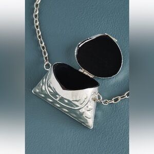 Earthbound Silver Velvet Mini Purse Festival Necklace, NWT